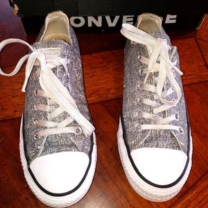 Converse size seven tennis shoes silver